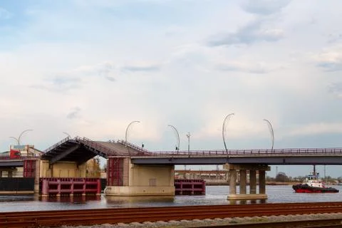 Drawbridge in action Stock Photos