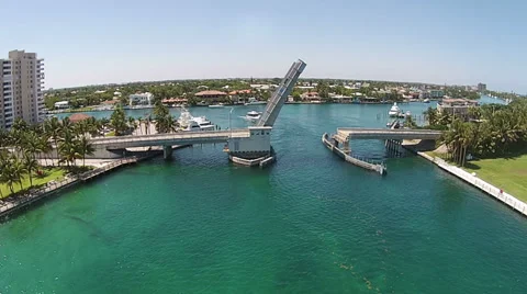 Drawbridge aerial view Stock Footage 38606098