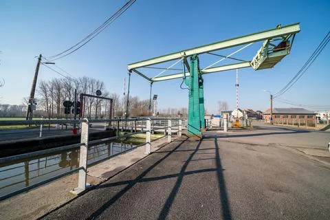 Drawbridge along the river Foto stock