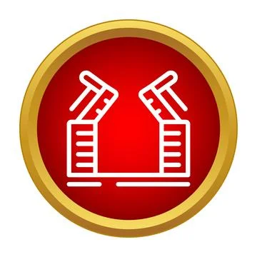 Drawbridge icon showing opening over water crossing Ilustração Stock