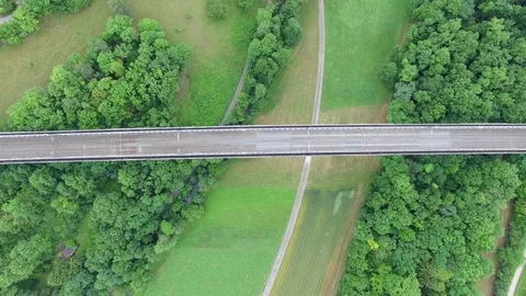 Drawbridge in the nature from above Stock Footage 77617465