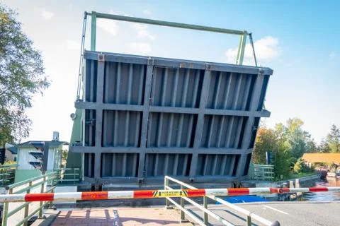 Drawbridge that is open for a ship Stock Photos