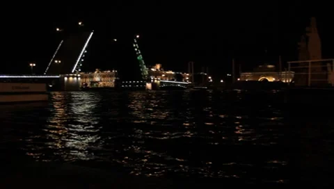 The drawbridge over the river Stock Footage 7754412