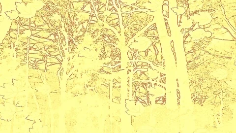 Drawed Falling Leaves In Abstract Artwork On Yellow Autumn Sketch Stock Footage 91321970
