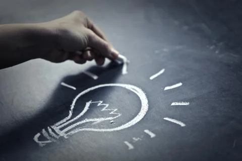 Drawed lightbulb Stock Photos