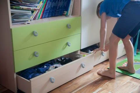 A drawer in a bedroom Stock Photos