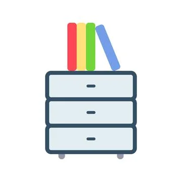 Drawer Book Icon Image. Stock Illustration