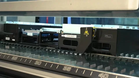 The drawer of a DNA sequencing machine opens at a crime laboratory testing DNA Stock Footage 345299509