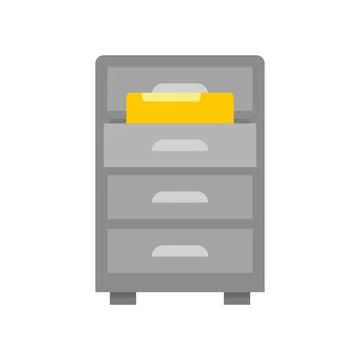 Drawer folder documents icon flat isolated vector イラスト素材