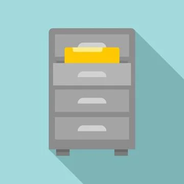 Drawer folder documents icon, flat style Stockillustratie