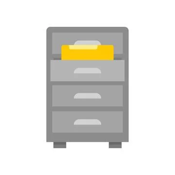 Drawer folder documents icon flat isolated Stock Illustration