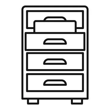 Drawer folder documents icon, outline style Illustrazione stock