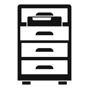 Drawer folder documents icon, simple style Stockillustratie