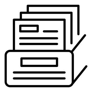 Drawer folder icon outline vector. Document file Stock Illustration