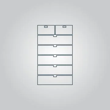 Drawer icon, sign and button Stock Illustration