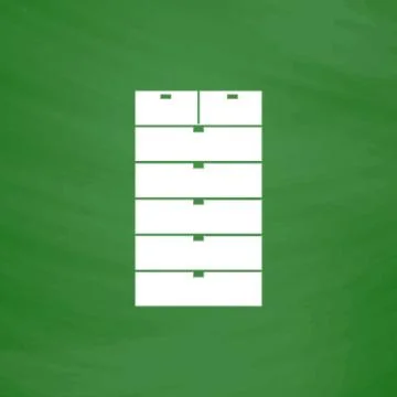 Drawer icon, sign and button Stock Illustration