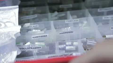 Drawer with medicines Stock Footage 12423541