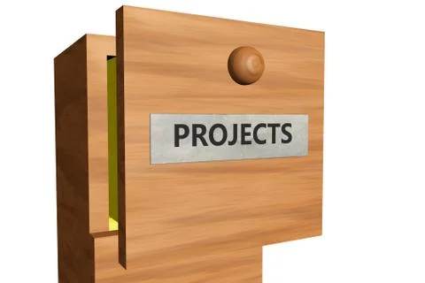 Drawer with projects documents Stock Illustration