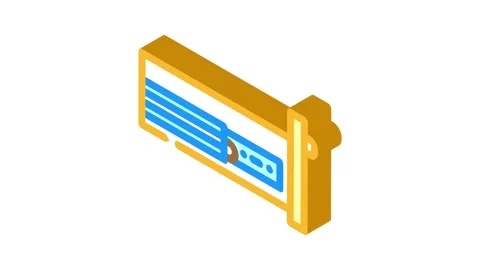 Drawer slide hardware furniture fitting isometric icon animation Vidéo 327292953