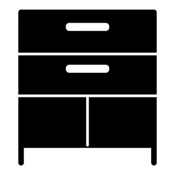 Drawer solid icon. Cabinet vector illustration isolated on white. Storage glyph Illustrazione stock