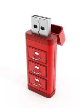 Drawers on usb storage device Illustrazione stock