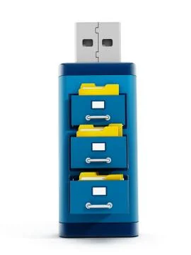 Drawers on usb storage device 스톡 일러스트