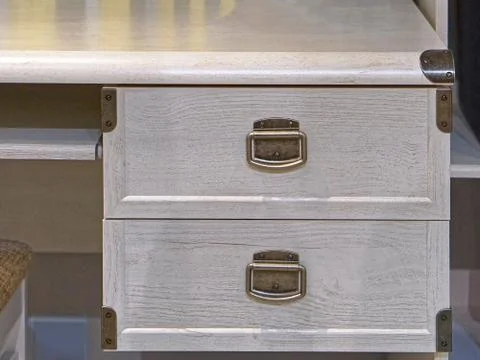 Drawers in work desk Stock Photos