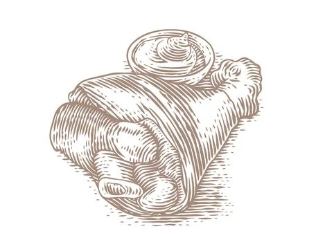 Drawinf of pork knuckle Stock Illustration