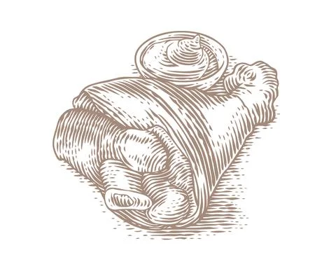 Drawinf of pork knuckle Stock Illustration
