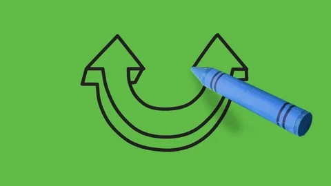 Drawing an 3d arrow on U Shaped on green background 動画素材 137695978