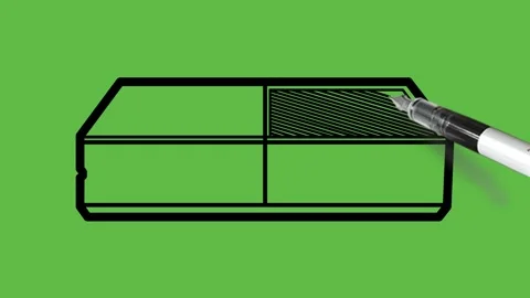 Drawing a 3d box with black and blue colour combination on abstract green Video stock 153790241