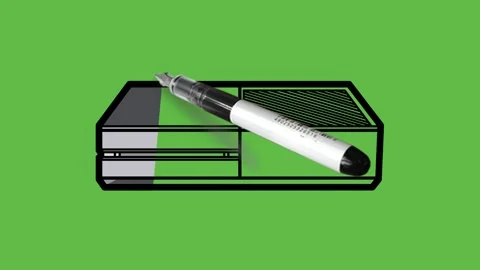 Drawing a 3d box with black,grey and blue colour combination on abstract green Video stock 153790239