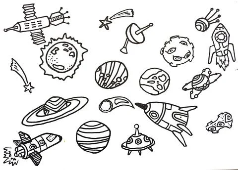 Drawing about science concept. Illustrazione stock