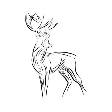Drawing abstract deer for element design Stock Illustration