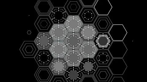 Drawing Abstract Hexagons Stock Footage 102109346
