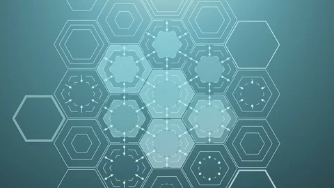 Drawing Abstract Hexagons Video stock 102113735