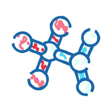 Drawing abstract molecule structure with atomic bonds Stock Illustration