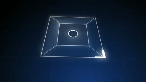 Drawing Abstract Square Icons on Digital Screen with DOF Blur. Digital Stock Footage 101746958