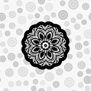 Drawing of a abstract vector round mandala. Circle pattern on white with s... Stock Photos