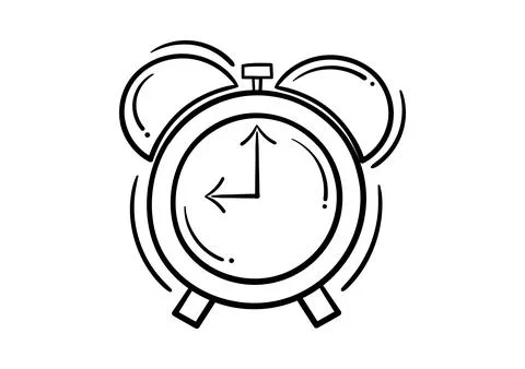 Drawing of an alarm clock Stock Illustration