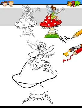 Drawing and coloring task Illustrazione stock