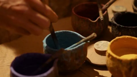 Drawing and design in clay Stock Footage 124839621