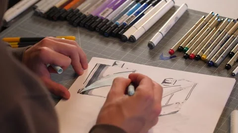 Drawing and designing Stock Footage 272355256