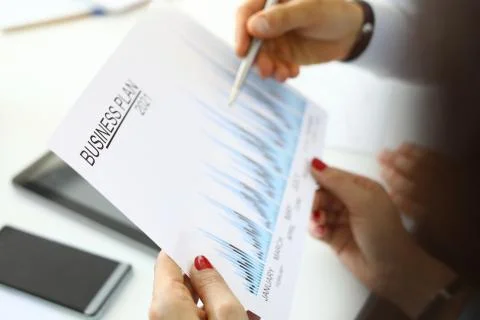 Drawing up and forecasting a business plan for 2021 Stock Photos