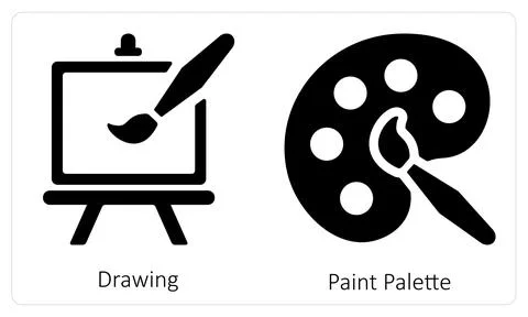 Drawing and Paint Palette Stock Illustration