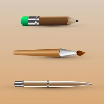 Drawing and painting tools Illustrazione stock