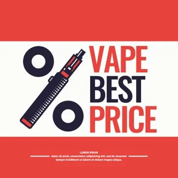 Drawing and poster of Electronic cigarette. Stock Illustration