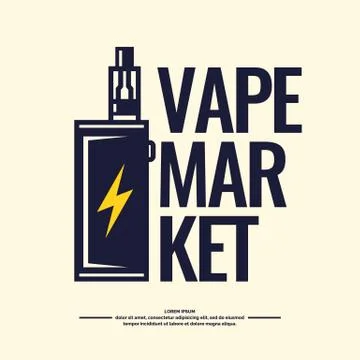 Drawing and poster of Electronic cigarette. Stock Illustration