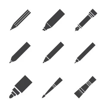 Drawing and writing tool icon Stock Illustration