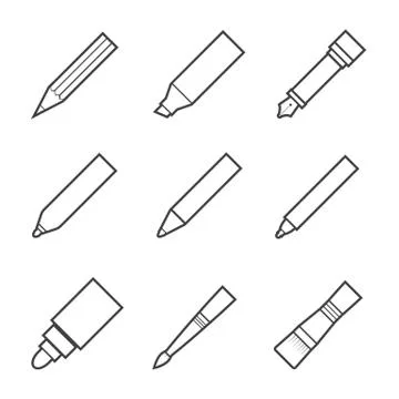 Drawing and writing tool icon Stock Illustration